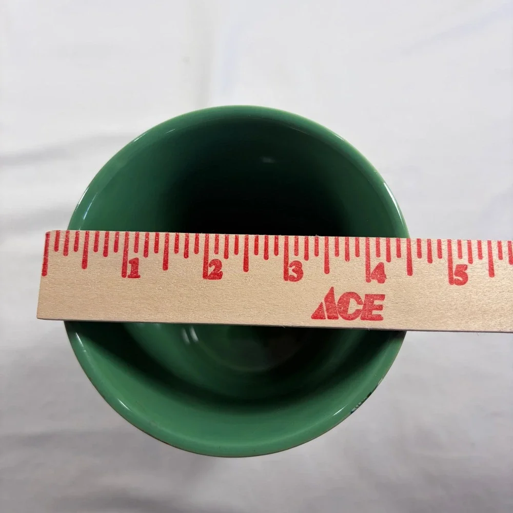 Anthropologie Floral Ceramic Goblet Green White Blue Pedestal Cup Vase